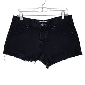 Free People $68 Size 29 Black Distressed Denim Shorts